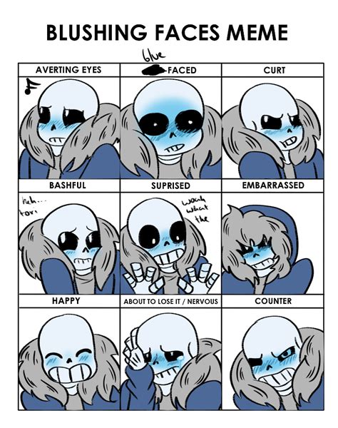 Blushing Face Meme- Sans by Sheepaleepz on DeviantArt