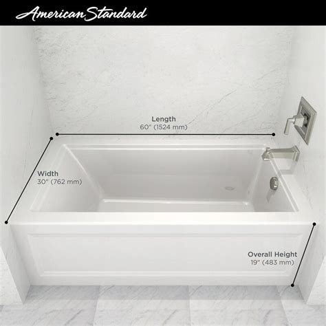 Town Square S 60'' x 30'' Alcove / Tile In Soaking Acrylic Bathtub | Bathtub shower combo, Small ...