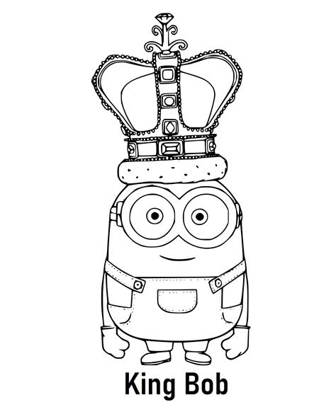 Minion Coloring Pages Bob King Educative Printable – Themeloader