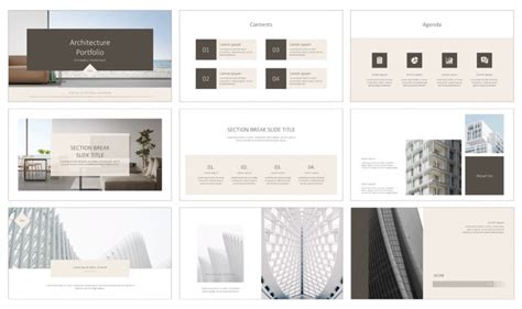 Minimal Architecture Portfolio Free PowerPoint Google Slides Templates ...