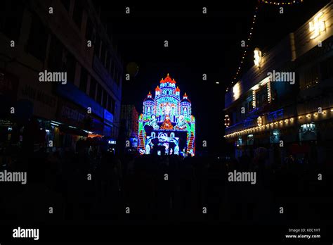 Chaibasa, Jharkhand, India, 19th October 2017,The Gorgeous lighting arrangement of Amala Tola ...