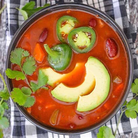 Chili Soup - Vegan, Oil & Gluten-Free - A Virtual Vegan