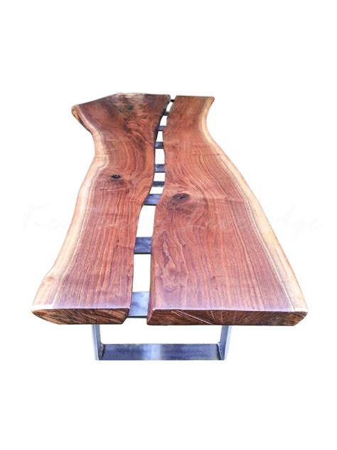 Hand Crafted Modern Live Edge Walnut And Steel Coffee Table- Contemporary Coffee Table ...