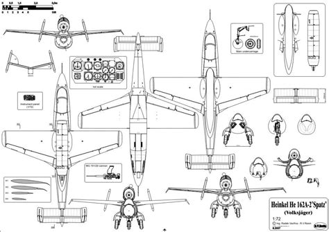 Pin by Fabio Emerson de Paula on He 162 | Scale drawing, Blueprints, Drawings