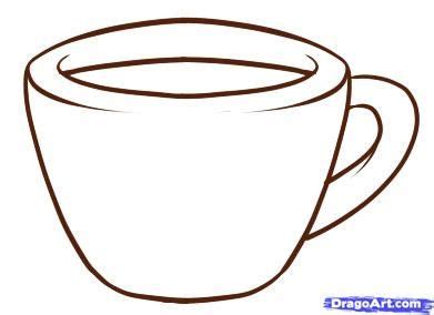 Outline Drawings, Tattoo Drawings, Coffee Cup Drawing, Coffee Cups, Tea Cups, 8th Grade Art, Raw ...