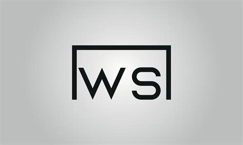 Letter WS logo design. WS logo with square shape in black colors vector ...