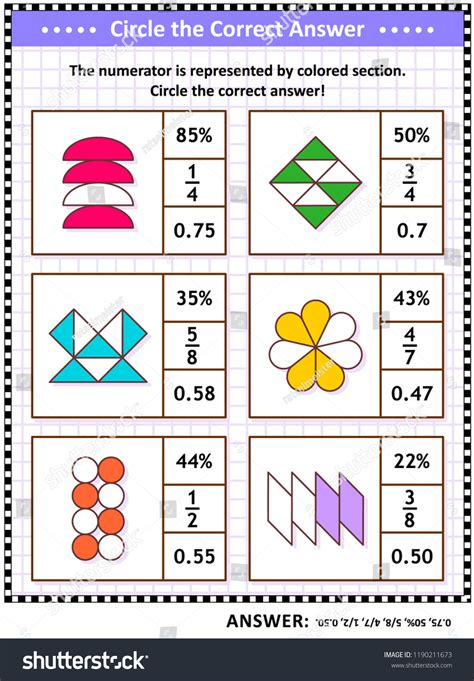 Math Skills Training Visual Puzzle Worksheet Stock Vector (Royalty Free ...