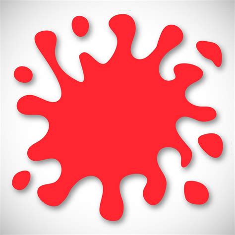 Red Hand Drawn Paint Splash with small splashes and shadows. Vector ...