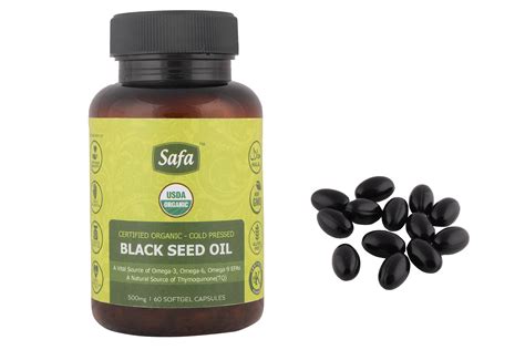 Safa Organic Black Seed Oil in Softgel Capsules 500mg. 60 Capsules » Safa Honey