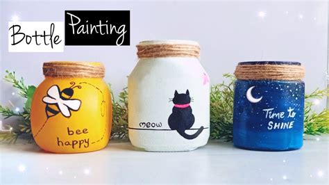 Jar Painting Ideas | Glass Bottle Painting | Glass Jar Painting Ideas - YouTube