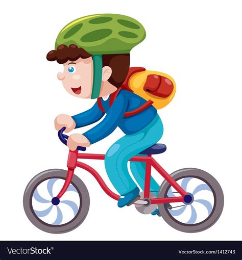 Vector illustration of Boy on a bicycle. Download a Free Preview or ...