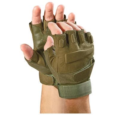 HQ ISSUE Padded Knuckle Fingerless Tactical Combat Gloves - 622792, Tactical Clothing at ...