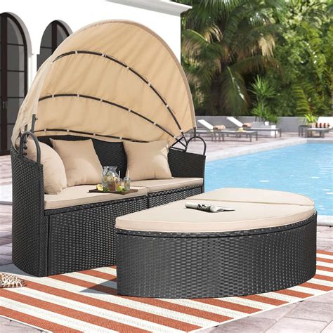 Round Outdoor Daybed Replacement Cushion / Shop Belleze 5-piece Outdoor ...