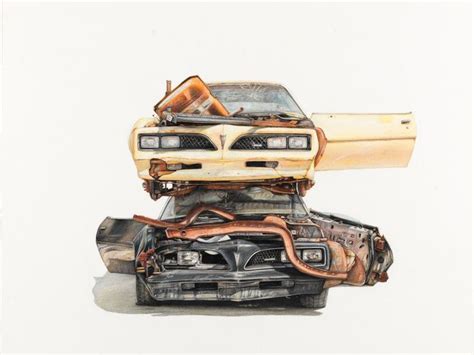 More Colored Pencil Drawings of Junkyard Cars by Paul White (New Work ...