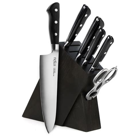 Nexus BD1N Stainless Steel Slim Knife Block Set, 7 Piece | Cutlery and More