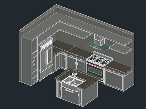 Cuisine modélisée en 3d dans autocad (863.52 KB) | Bibliocad