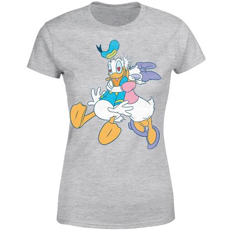 Disney Mickey Mouse Donald Daisy Kiss Women's T-Shirt - Grey ...