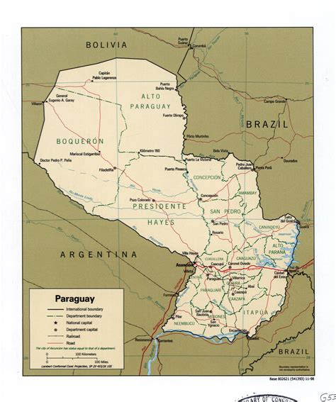 Detailed Map Of Paraguay