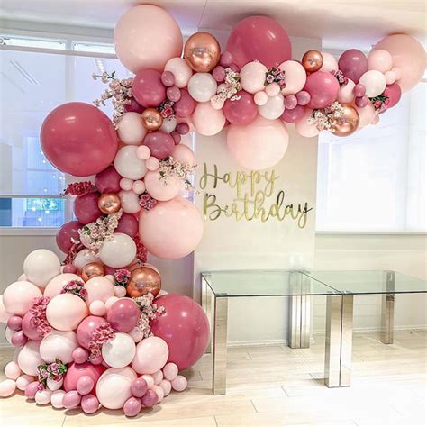 182pcs double Maca hot pink balloon garland baby pink rose 4D | Etsy