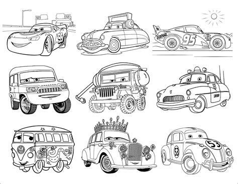 Disney Pixar Cars Coloring pages Color Book Clipart | Etsy