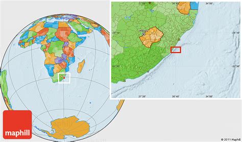 Political Location Map of Port Shepstone