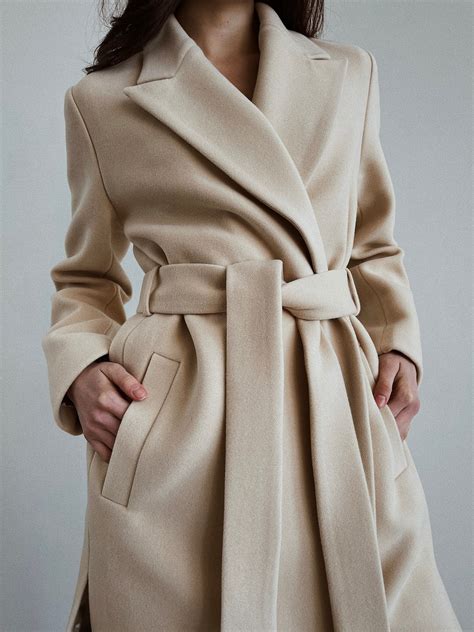 Creme Coat Women Wool Coat Cream Women Coat Cream Wool | Etsy