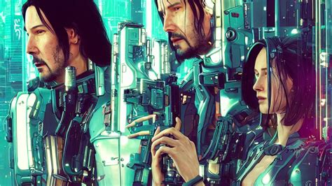 a cyberpunk 2077 srcreenshot couple portrait of Keanu | Stable ...