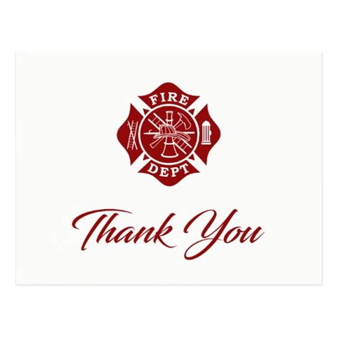 Firefighter Thank You Card | Zazzle.com