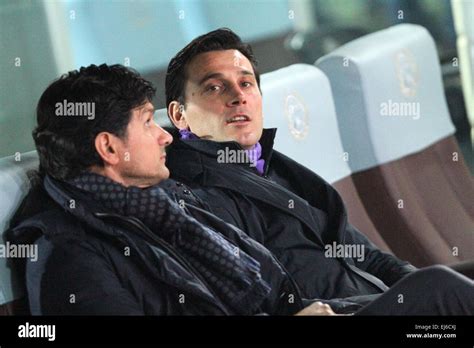 Udine, Italy. 22nd March, 2015. Vincenzo Montella Fiorentina's Head Coach looks during the ...