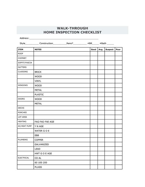 20+ Printable Home Inspection Checklists (Word, PDF)