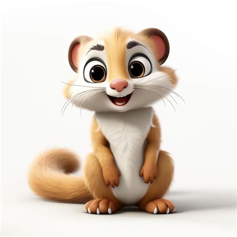 Premium Photo | 3d cartoon cute ferret