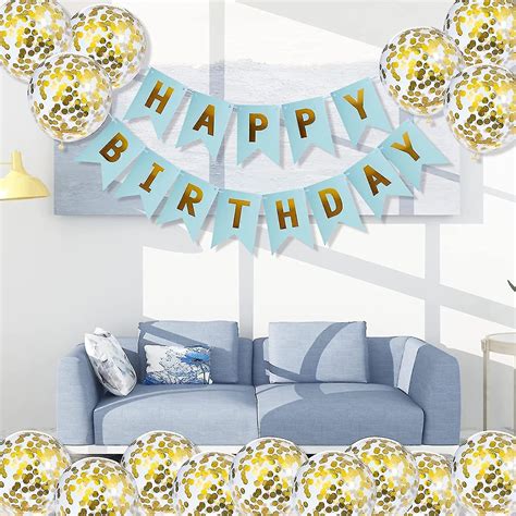 Birthday Banner, Happy Birthday Banner And 5 Pcs Confetti Balloons ...