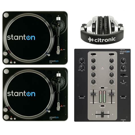 Two Stanton T.52 Turntables / M.302 Scratch Mixer package