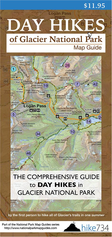 Day Hikes of Glacier National Park Map Guide