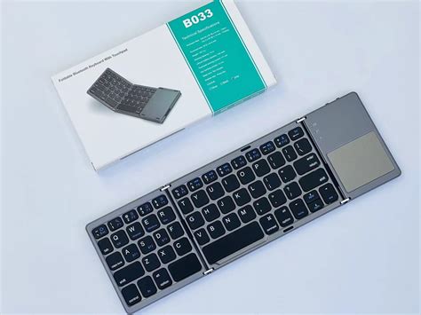 Black and White Foldable Bluetooth Keyboard with Touchpad - Keyboard ...