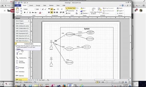 How to create Use Case Diagram using Microsoft Visio - YouTube