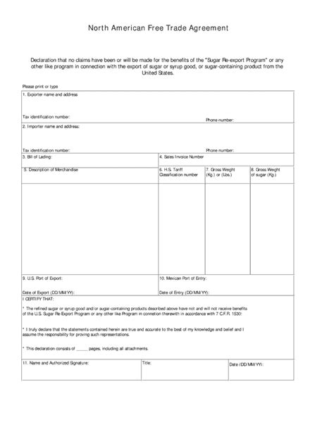 North American Free Trade Agreement - Fill and Sign Printable Template Online | US Legal Forms