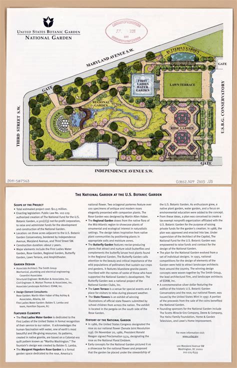 Large Detailed Map Of United States Botanic Garden 6ED