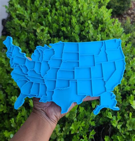USA 50 States Map Puzzle Resin Silicone Mold