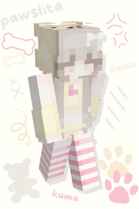 kuma paws in 2023 | Minecraft skins kawaii, Minecraft skins aesthetic, Cool minecraft creations