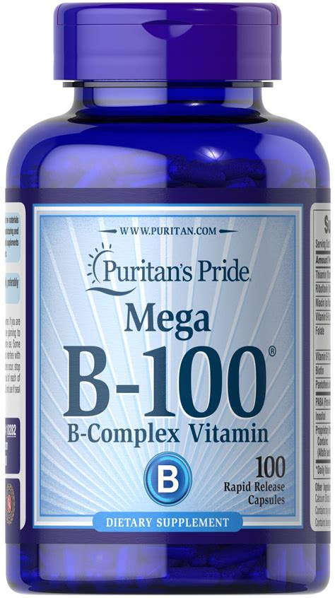 Vitamin B-100 Complex 100 Capsules | Semi-Annual Sale Supplements ...