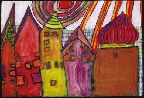 hundertwasser paintings | Hundertwasser Paintings, 1966 maisons en ...