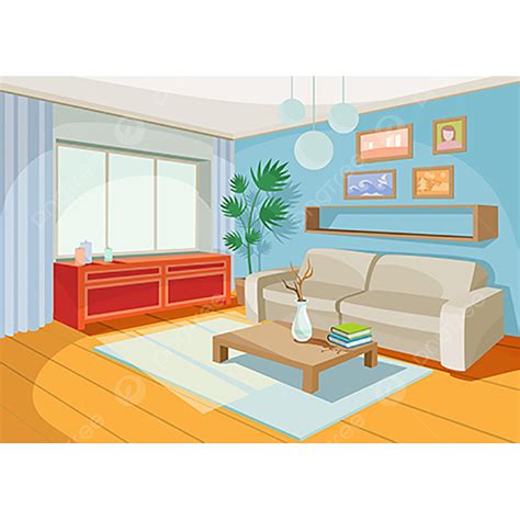 Home Room Interior Vector Hd Images, Vector Illustration Of A Cozy Cartoon Interior Of A Home ...