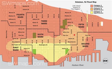 Hoboken Flood Map, Post Hurricane Sandy - SWmaps.com