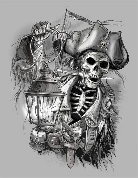 Pirate Skeleton Drawings