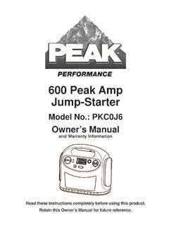 600 Peak Amp Jump-Starter - CARiD.com / 600-peak-amp-jump-starter-carid-com.pdf / PDF4PRO