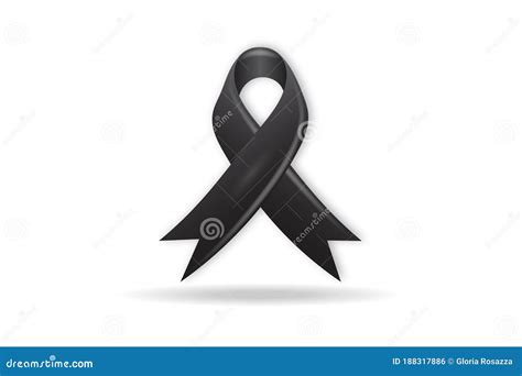 Black Ribbon Remembrance Symbol Vector Stock Vector - Illustration of icons, isolated: 188317886