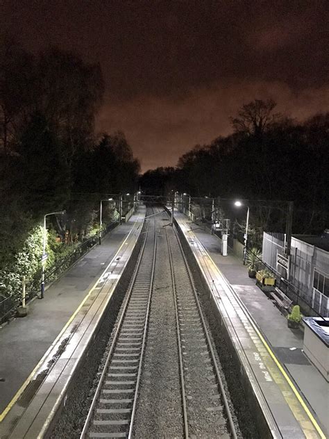 A photo of my local train station at night : r/pics