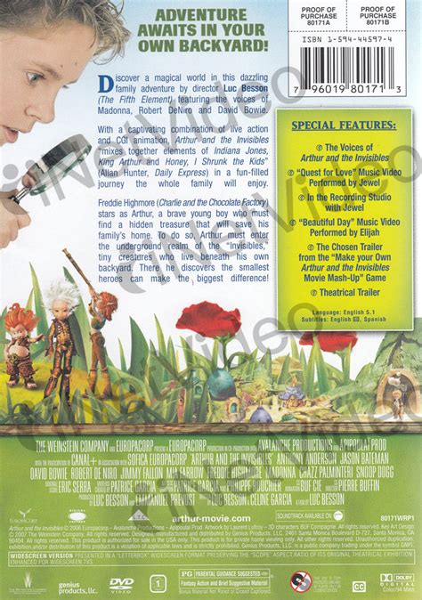 Arthur and the Invisibles on DVD Movie