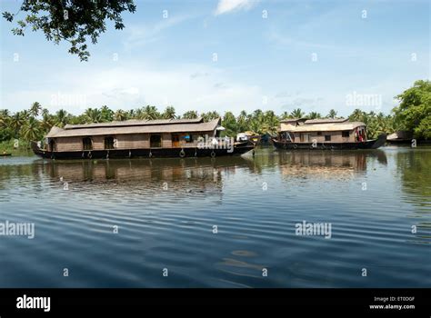 Houseboats in backwaters ; Kuttanad ; Alleppey Alappuzha ; Kerala ; India Stock Photo - Alamy